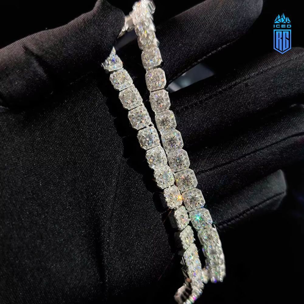 Dây chuyền 7MM Factory VVS Moissanite Diamond Chain 925 Sterling Silver Hip Hop Jewelry DC-MS-10002