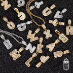 Mặt dây chuyền A tới Z. Gold Letter Hip Hop Bling Zircon Rock Sugar Single A To Z. MDC-CZ-10001