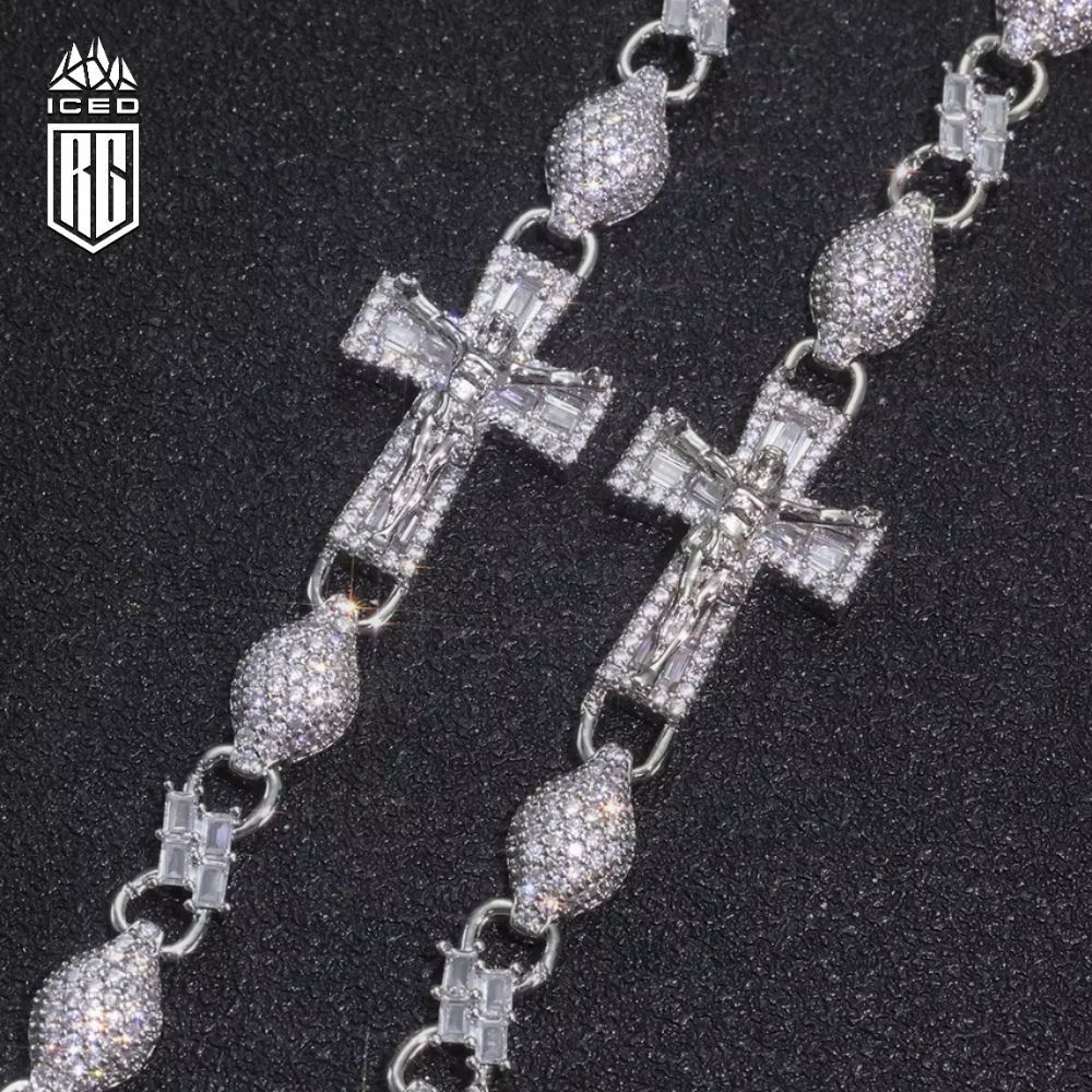 Lắc tay Thánh Giá 8mm Cross Chain Bracelet CZ 18k Gold Plated LT-CZ-10006