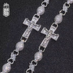 Lắc tay Thánh Giá 8mm Cross Chain Bracelet CZ 18k Gold Plated LT-CZ-10006