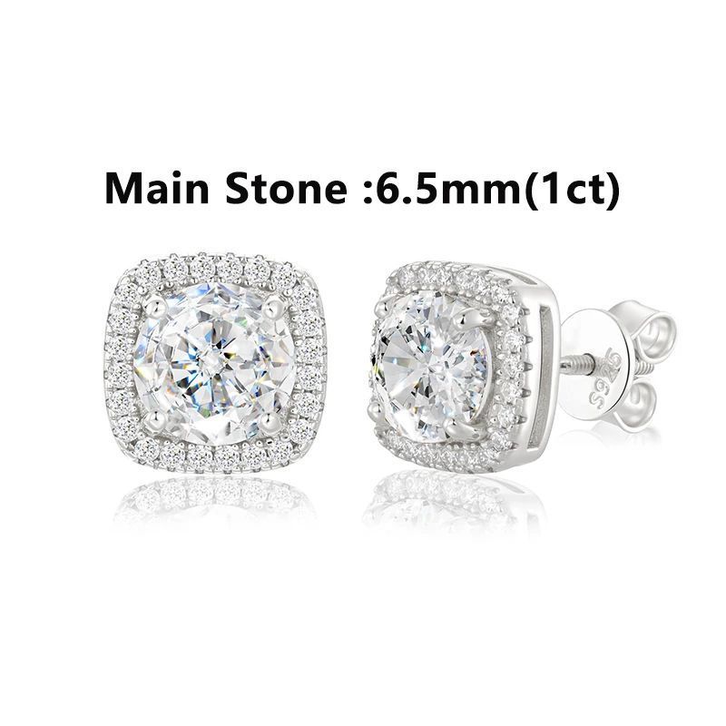 Bông tai 0.3-4CT D VVS1 Moissanite Stud Earrings 925 Sterling Silver Sparkling BT-CZ-10003