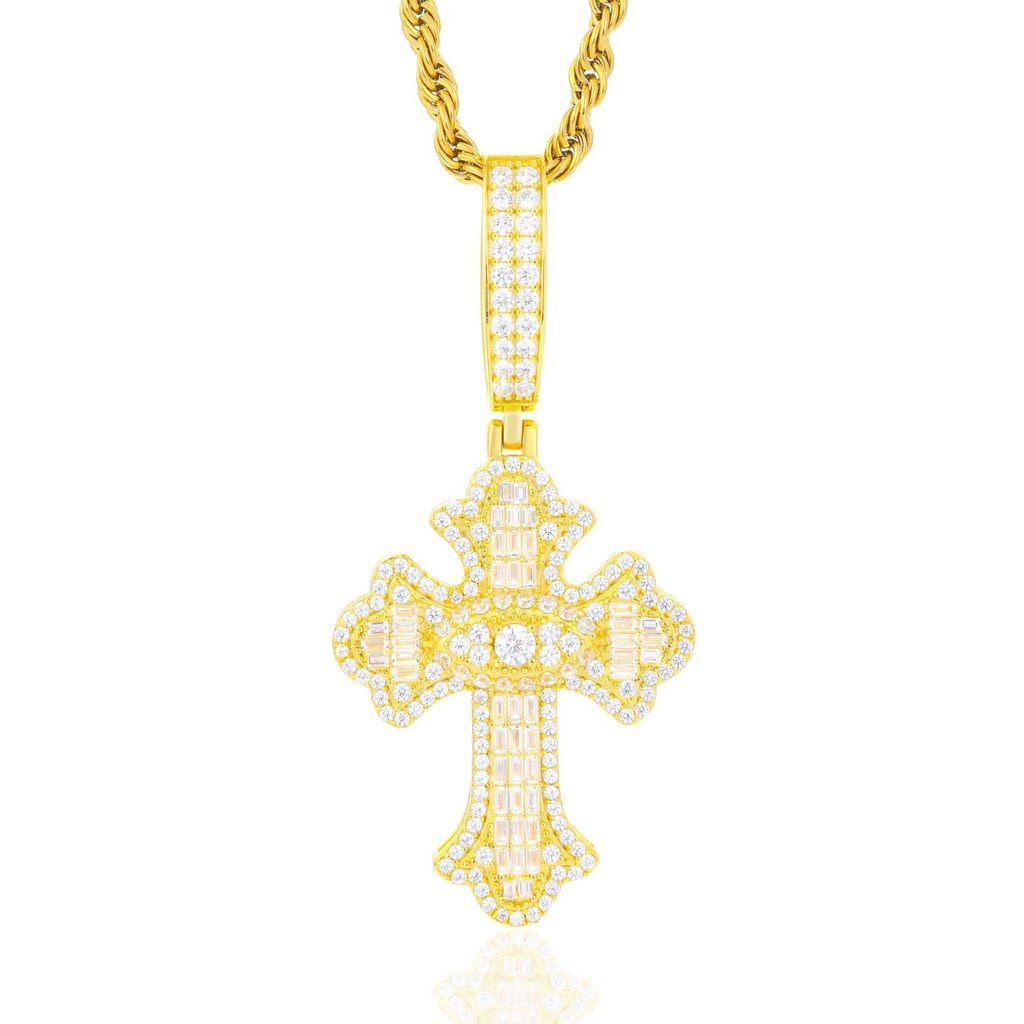 Mặt Dây chuyền Đá Moissanite D VVS1. 925 Sterling Silver Cross Pendant. MDC-CZ-10002