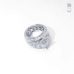 Nhẫn Hip Hop Claw Setting Big CZ Full Zircons Surface Ring Brass Shiny Rings. NX-CZ-10004