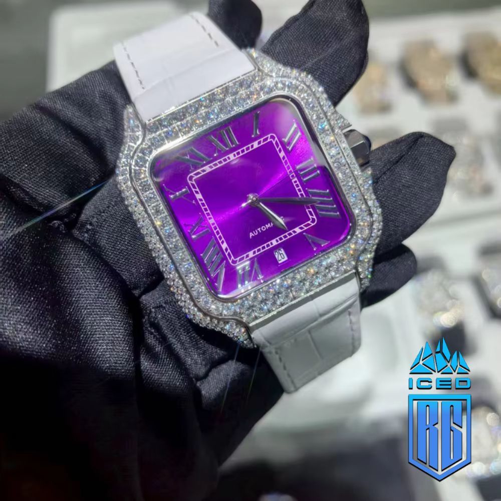 Đồng Hồ Kim Cương đá VVS Moissanite. Diamond Watches Full Iced Out. Passed Tester. DH-MS-10001