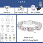 Lắc tay hình đầu lâu. Đá CZ, Mois. Skeleton Link Bracelet 925 Sterling Silver Mois. LT-CZ-MS-10004
