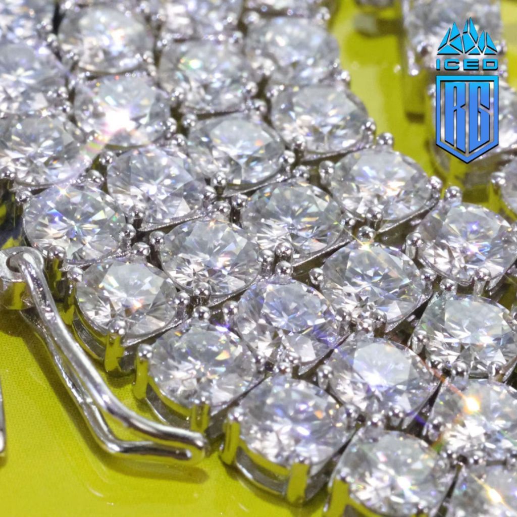 Moissanite Tennis Chain Necklace 925 Silver Iced Out VVS Pass Diamond Tester 2/3/4/5mm DC-MS-10003