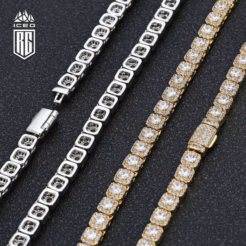 Lắc tay 5mm, CZ stone, Iced Tennis Bracelet White Gold Round Cut Diamond - RGICED - LT-CZ-10001