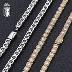 Lắc tay 5mm, CZ stone, Iced Tennis Bracelet White Gold Round Cut Diamond - RGICED - LT-CZ-10001