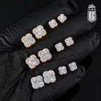 Bông Tai Hoa Bạc, Vàng hồng đá Moissanite. S925 Silver Moissanite Flower Earrings. BT-CZ-10001