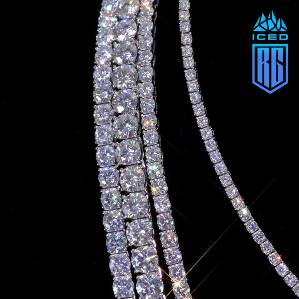 Moissanite Tennis Chain Necklace 925 Silver Iced Out VVS Pass Diamond Tester 2/3/4/5mm DC-MS-10003