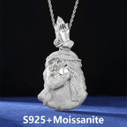 Mặt dây chuyền Jesus Christ Head Pendant Moissanite Praying Hands Charm 925 Silver. MDC-CZ-10008