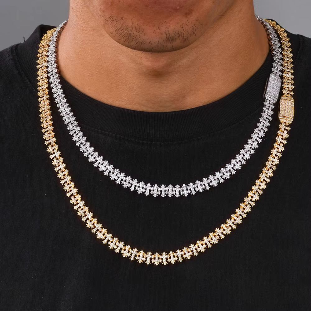 Dây chuyền Thánh Giá. Iced Out Brass Full CZ Micro Paved Cross Chain . DC-CZ-10003