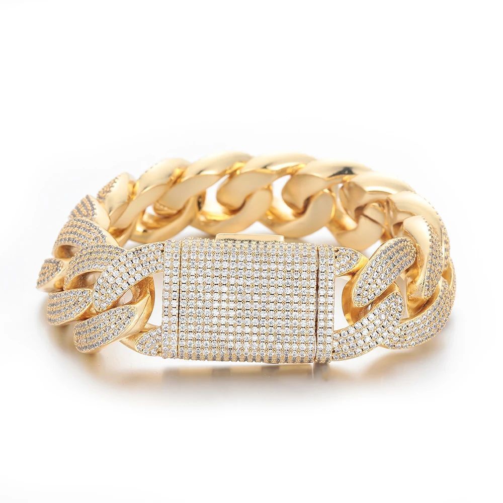 Lắc tay 2-6 hàng đá CZ, Full Diamond CZ, Bubble Cuban Bracelet Iced Out Hip Hop - LT-CZ-10002