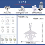 Mặt dây chuyền Bạc S925 đá Moissanite. Angel Jesus Pendant. Diamond Cross Wing MDC-CZ-10003