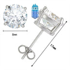 Bông tai 8mm Moissanite Earring S925 .VVS 18K Gold Plated Stud Ear Gift BT-CZ-10002