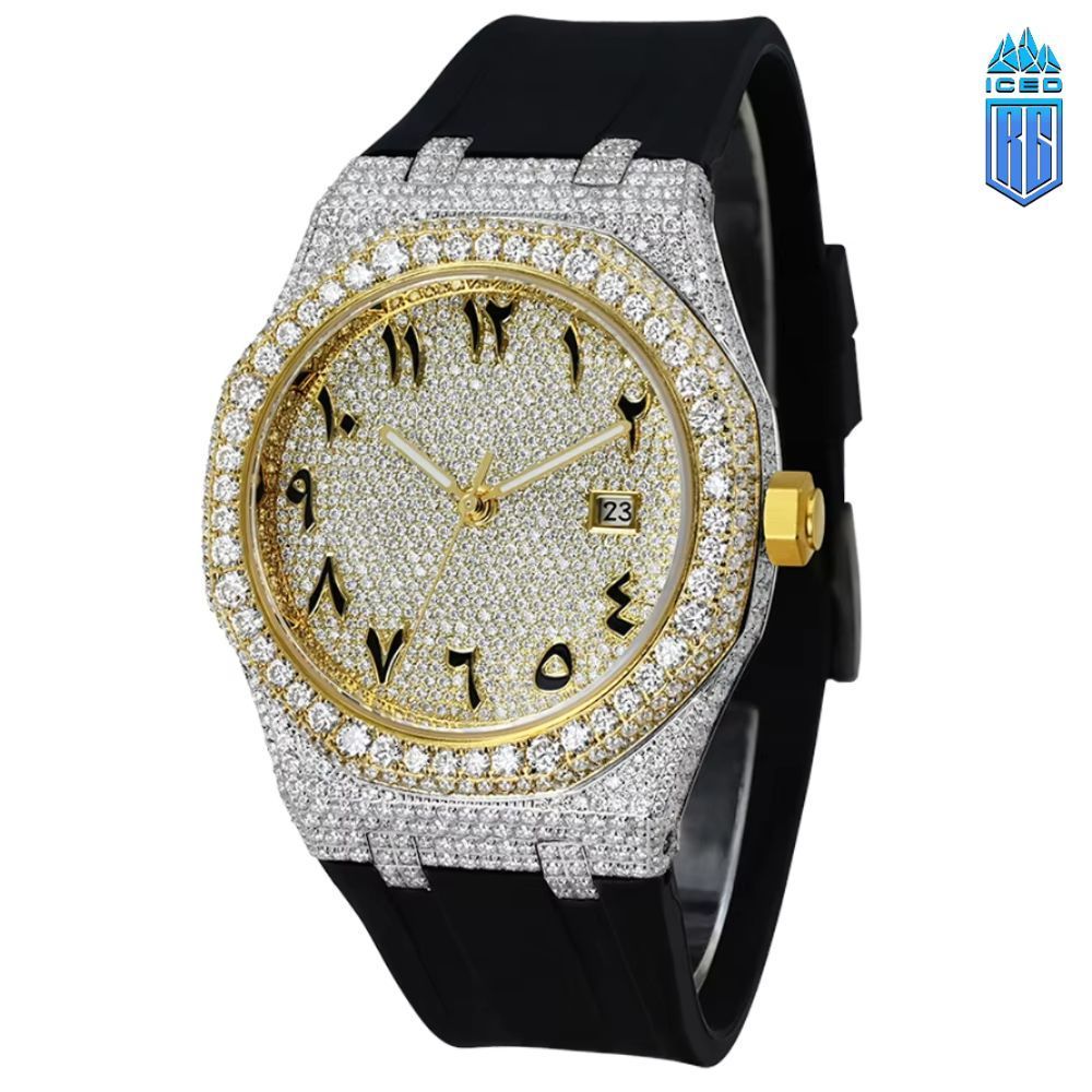 Hip Hop Men Watch Jewelry Square Bezel VVS Moissanite Iced Out DH-MS-10002