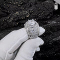 Nhẫn Hip Hop Claw Setting Big CZ Full Zircons Surface Ring Brass Shiny Rings. NX-CZ-10004