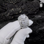 Nhẫn Hip Hop Claw Setting Big CZ Full Zircons Surface Ring Brass Shiny Rings. NX-CZ-10004