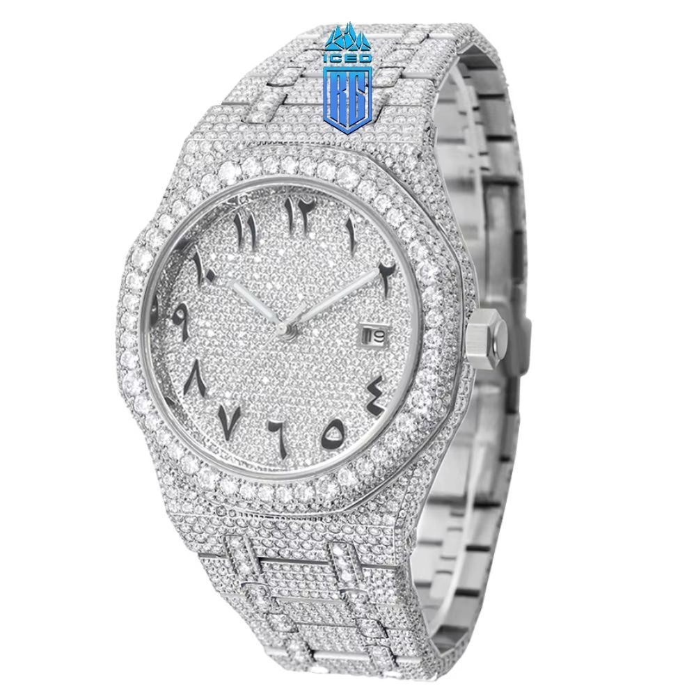 Hip Hop Jewelry Watch For Men Moissanite Iced Out Mechanical Watch 9015 Movement,DH-MS-10003