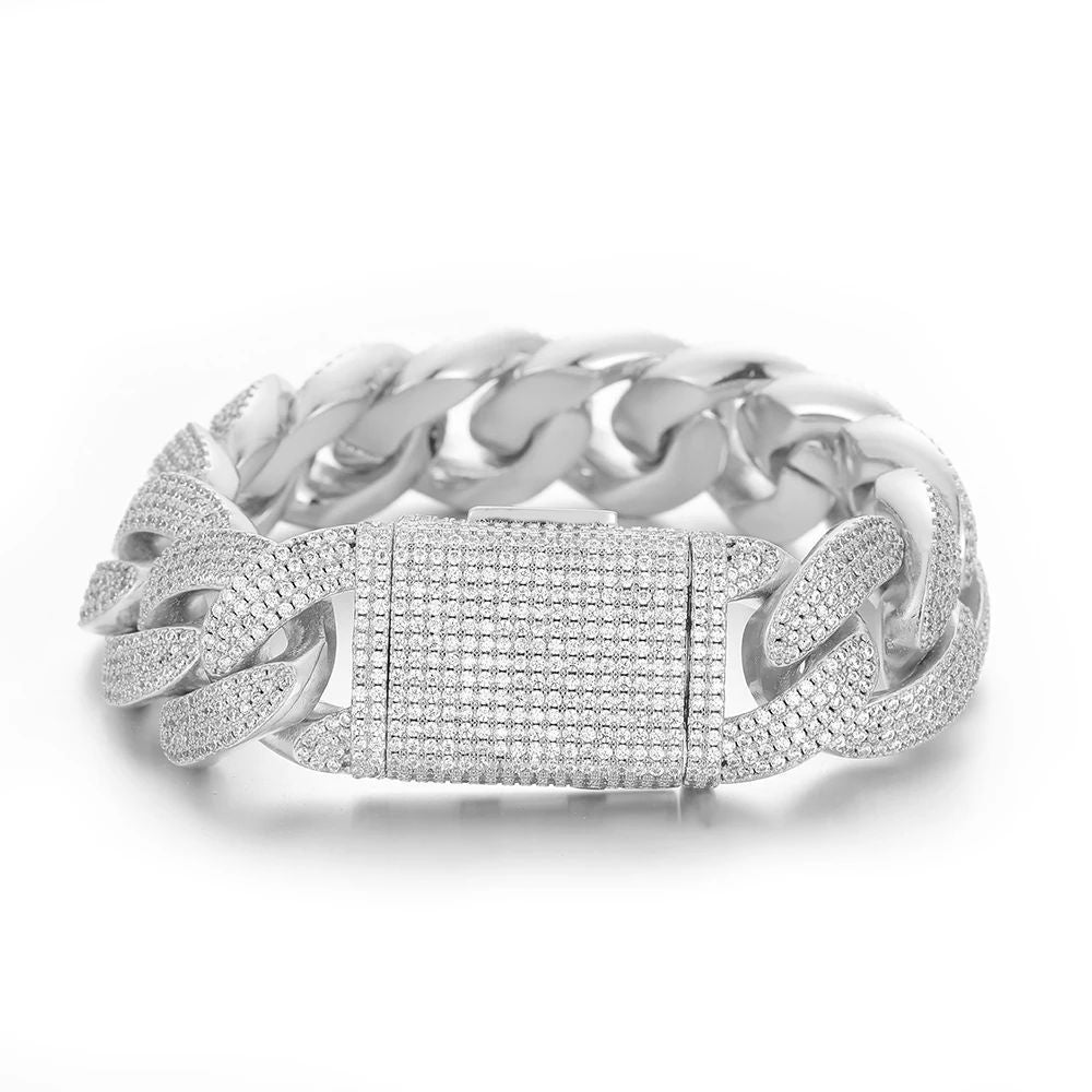 Lắc tay 2-6 hàng đá CZ, Full Diamond CZ, Bubble Cuban Bracelet Iced Out Hip Hop - LT-CZ-10002