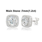 Bông tai 0.3-4CT D VVS1 Moissanite Stud Earrings 925 Sterling Silver Sparkling BT-CZ-10003