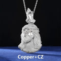 Mặt dây chuyền Jesus Christ Head Pendant Moissanite Praying Hands Charm 925 Silver. MDC-CZ-10008