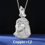 Mặt dây chuyền Jesus Christ Head Pendant Moissanite Praying Hands Charm 925 Silver. MDC-CZ-10008
