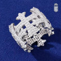 NHẪN KING. Crown Cross Ring 925 Sterling Silver Moissanite. NX-CZ-10002