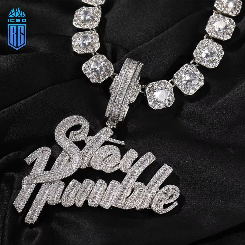 Mặt dây chuyền Stay Humble. CZ Stone Paved Bling Iced Out Letter Pendants . MDC-CZ-10004