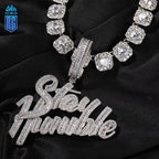Mặt dây chuyền Stay Humble. CZ Stone Paved Bling Iced Out Letter Pendants . MDC-CZ-10004
