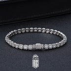 Lắc tay 5mm, CZ stone, Iced Tennis Bracelet White Gold Round Cut Diamond - RGICED - LT-CZ-10001