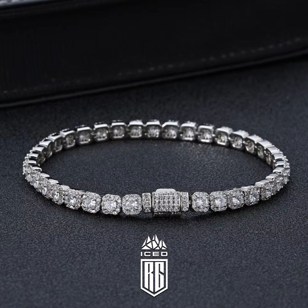 Lắc tay 5mm, CZ stone, Iced Tennis Bracelet White Gold Round Cut Diamond - RGICED - LT-CZ-10001