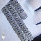 Dây chuyền size10mm Hip Hop Cubic Zircon Iced Out Bubbles Cuban Link Chain Necklace - DC-CZ-10001
