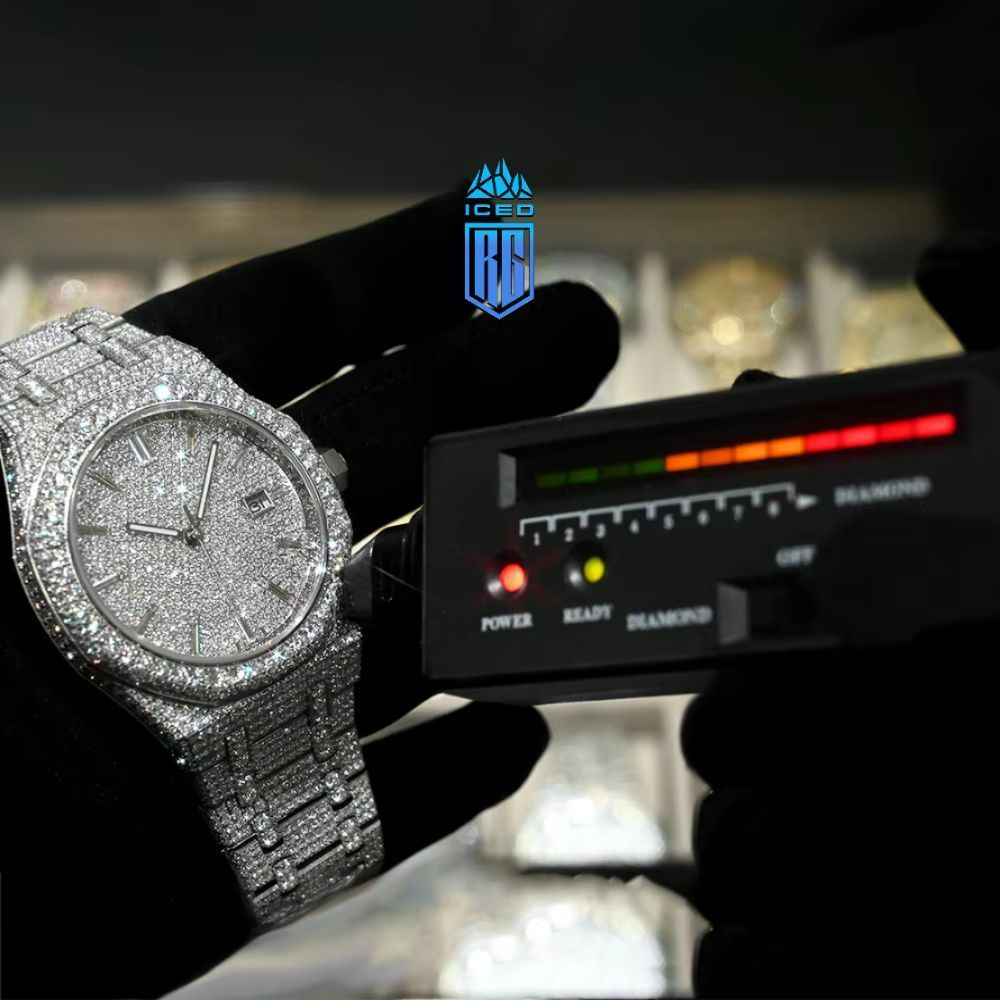 Hip Hop Jewelry Watch For Men Moissanite Iced Out Mechanical Watch 9015 Movement,DH-MS-10003