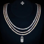Dây chuyền 2/3/4/5mm Moissanite. Tennis Chain Hip Hop VVS Moissanite Tennis Necklace LT-CZ-10008