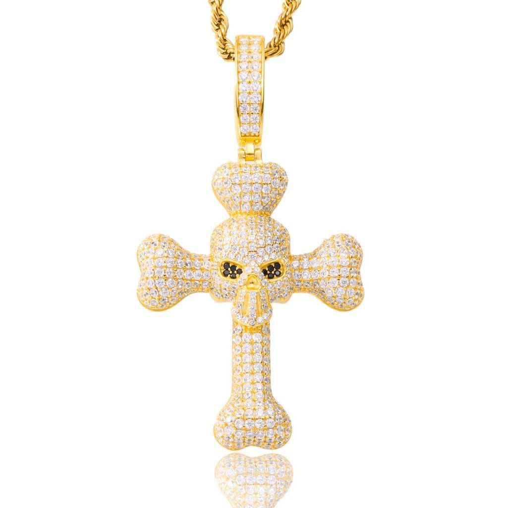 Mặt Dây chuyền Đá Moissanite D VVS1. 925 Sterling Silver Cross Pendant. MDC-CZ-10002