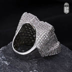 Nhẫn chữ M. Brilliant Rectangle M Initial Letter Ring For Unisex jewelry. NX-CZ-10005