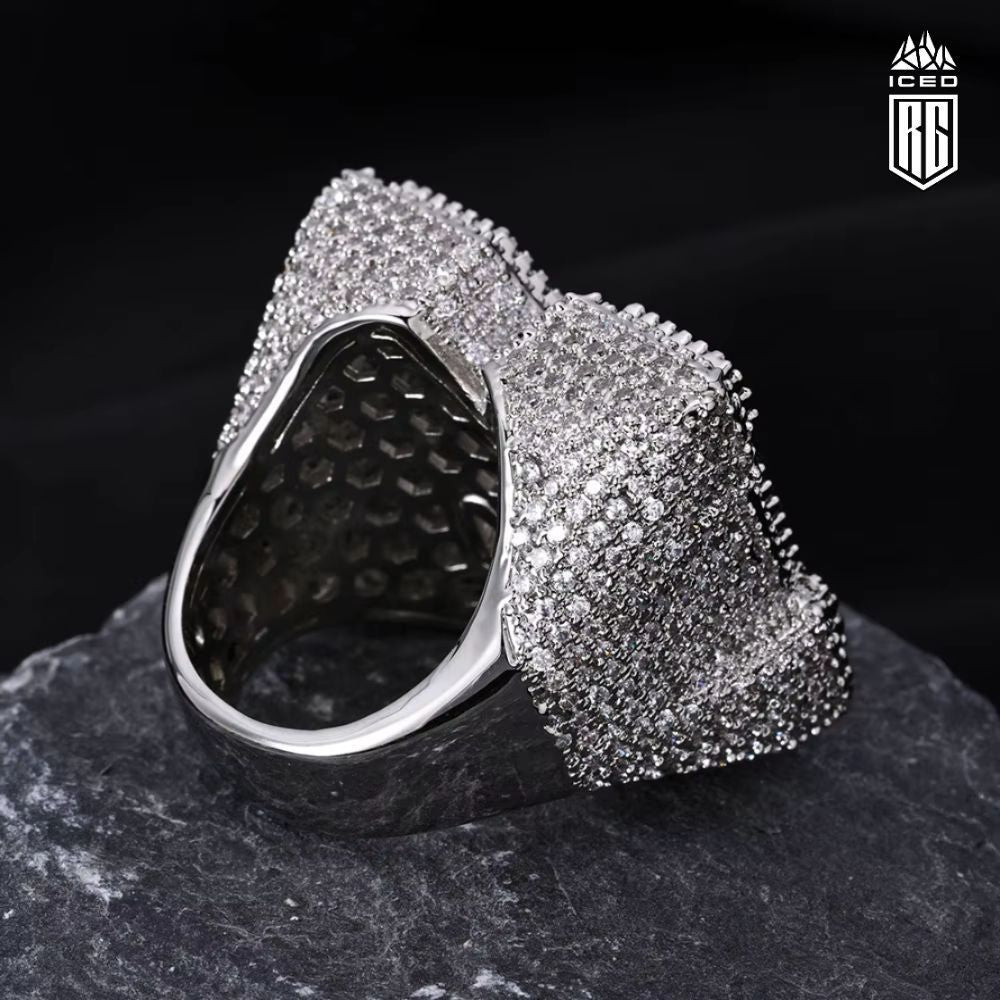 Nhẫn chữ M. Brilliant Rectangle M Initial Letter Ring For Unisex jewelry. NX-CZ-10005