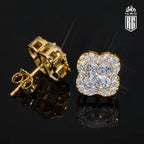 Bông Tai Hoa Bạc, Vàng hồng đá Moissanite. S925 Silver Moissanite Flower Earrings. BT-CZ-10001