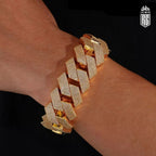 Lắc tay 25MM Cuban Link Bracelet Gold Plated . LT-CZ-10007