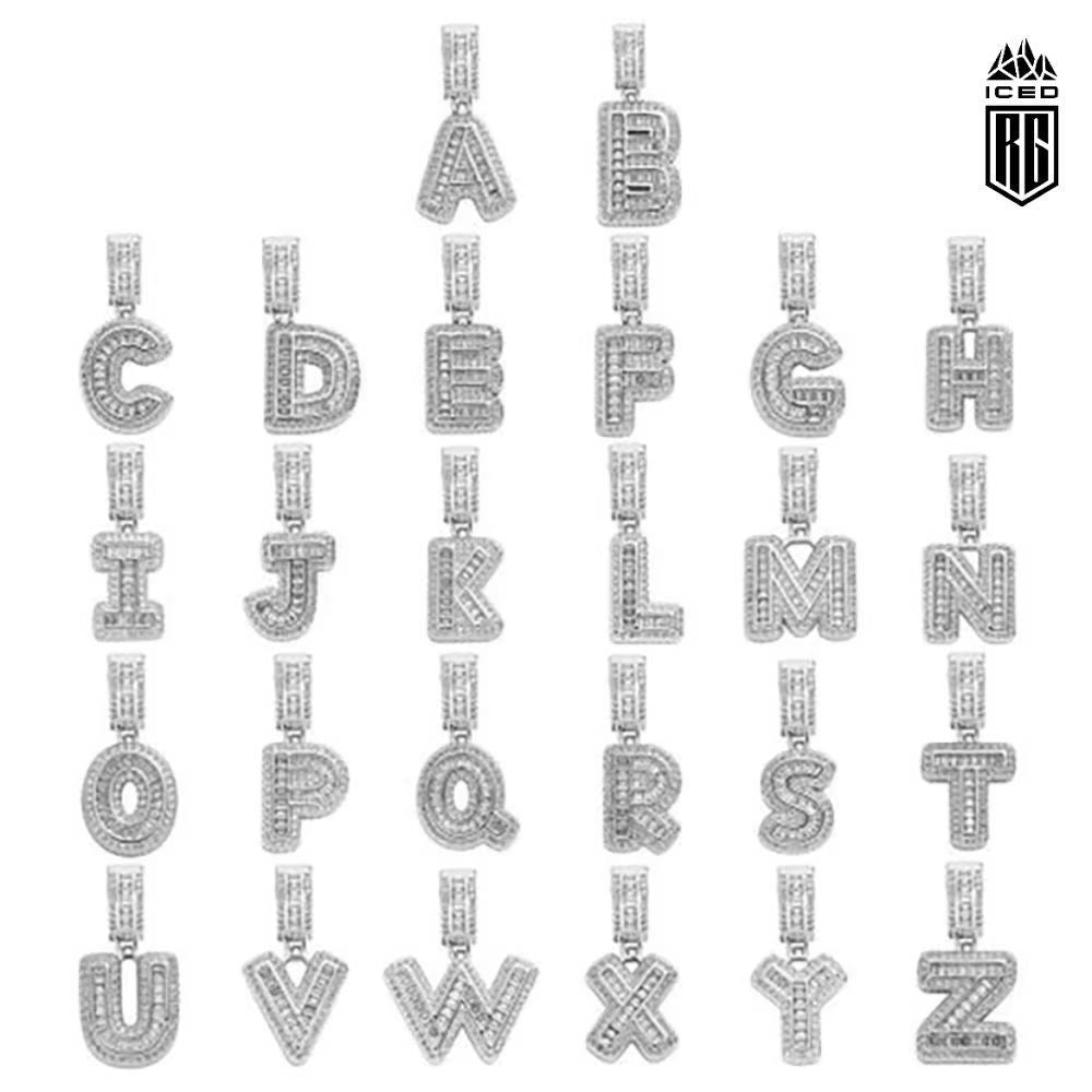 Mặt dây chuyền A tới Z. Gold Letter Hip Hop Bling Zircon Rock Sugar Single A To Z. MDC-CZ-10001