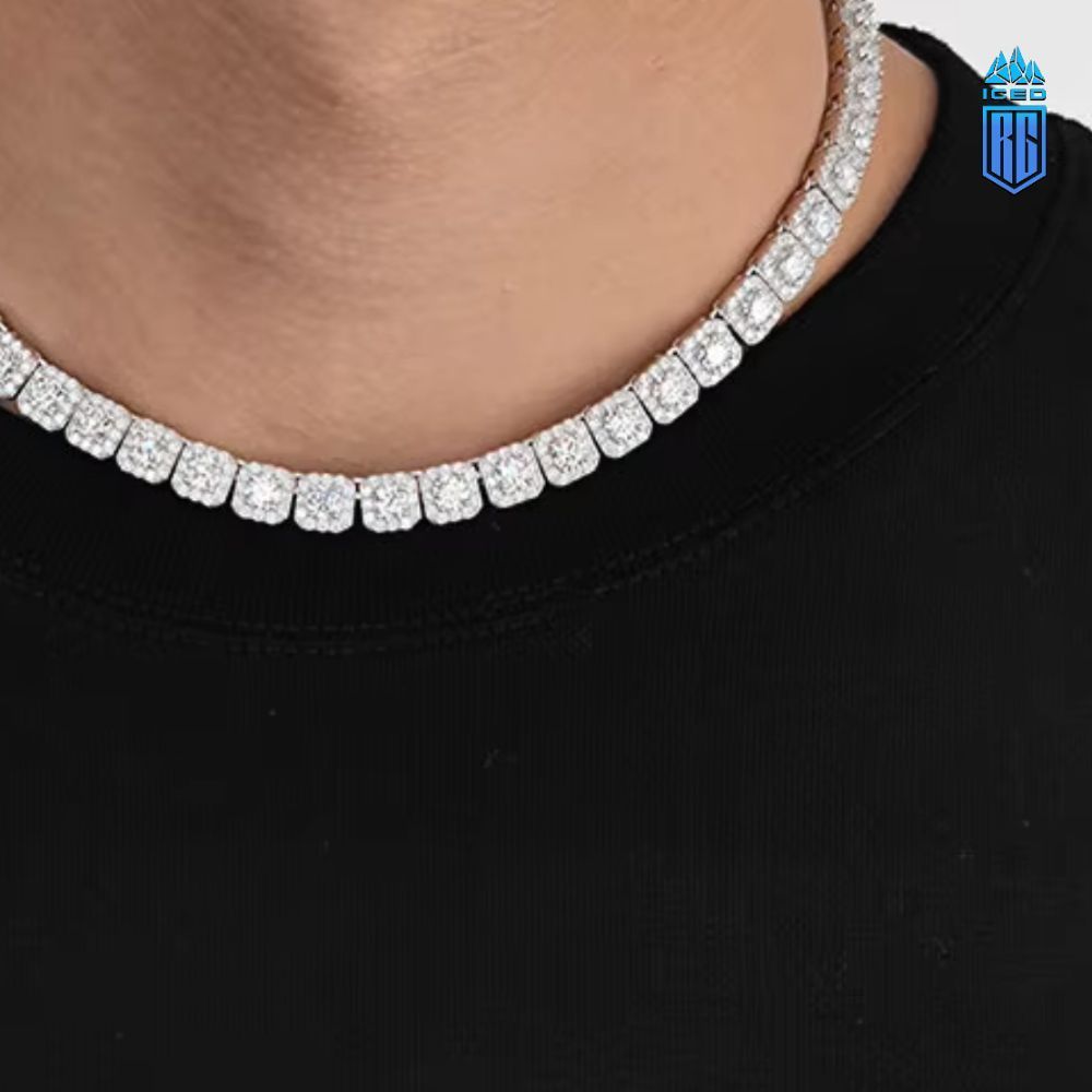 Dây chuyền 7MM Factory VVS Moissanite Diamond Chain 925 Sterling Silver Hip Hop Jewelry DC-MS-10002