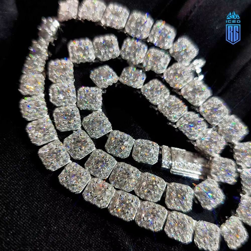 Dây chuyền 7MM Factory VVS Moissanite Diamond Chain 925 Sterling Silver Hip Hop Jewelry DC-MS-10002