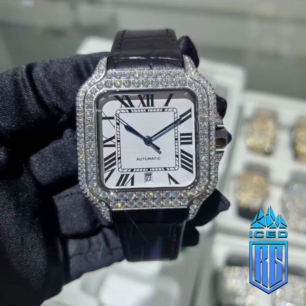 Đồng Hồ Kim Cương đá VVS Moissanite. Diamond Watches Full Iced Out. Passed Tester. DH-MS-10001