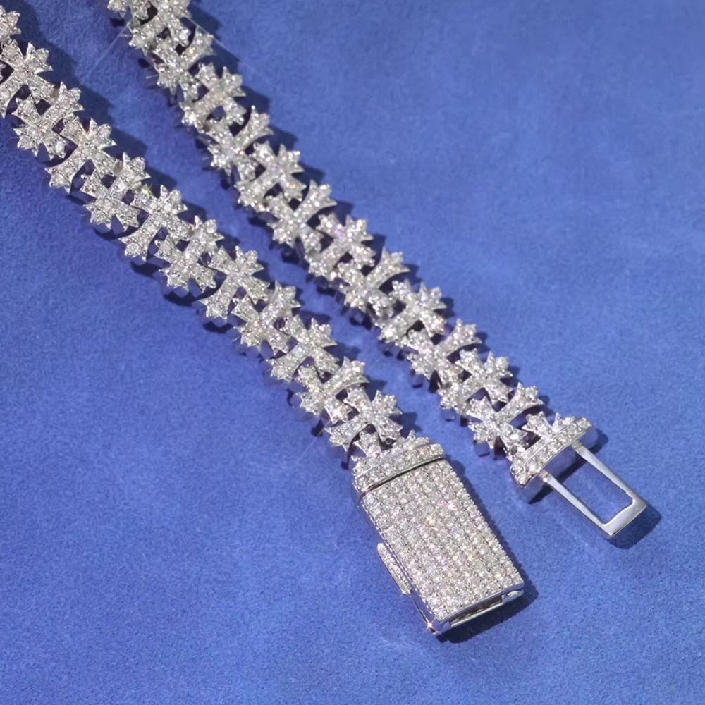 Dây chuyền Thánh Giá. Iced Out Brass Full CZ Micro Paved Cross Chain . DC-CZ-10003