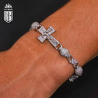 Lắc tay Thánh Giá 8mm Cross Chain Bracelet CZ 18k Gold Plated LT-CZ-10006