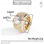 Nhẫn Hip Hop Claw Setting Big CZ Full Zircons Surface Ring Brass Shiny Rings. NX-CZ-10004