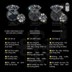 Nhẫn Hip Hop Claw Setting Big CZ Full Zircons Surface Ring Brass Shiny Rings. NX-CZ-10004