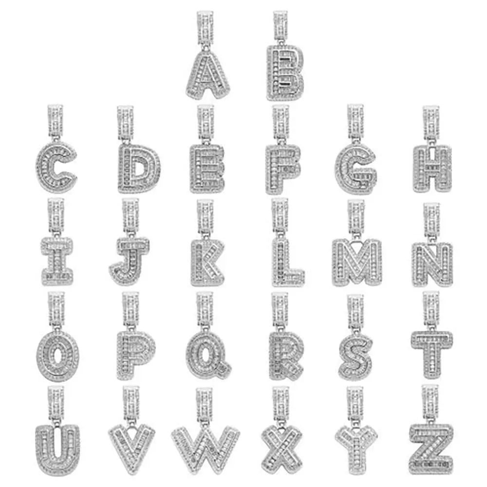 Mặt dây chuyền A tới Z. Gold Letter Hip Hop Bling Zircon Rock Sugar Single A To Z. MDC-CZ-10001