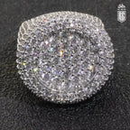 Nhẫn to bản, cho nam. Big Round Ring Luxury Full Diamond Signet Ring Cubic Zirconia. NX-CZ-10003